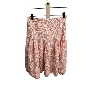 Bensimon White & Orange Print Mini Skirt‎ - EU 36 - Womens